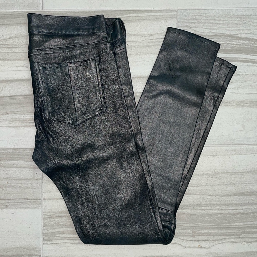 Metallic Leather Pants